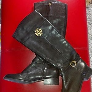 Ladies black Tory Burch riding Boots, Sz 7.5 M